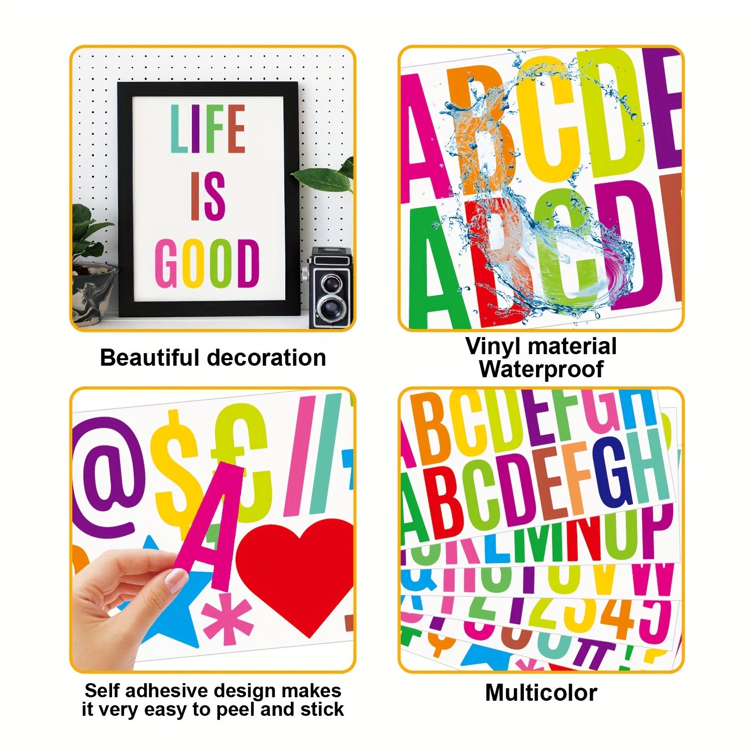 Vibrant 2.5 Boho Letter & Number Stickers Self Adhesive