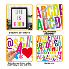 6pcs Large Letter Stickers Self-adhesive Waterproof Bulletin Board Decor