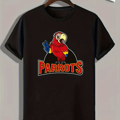 PARROTS Print Men's Graphic T-shirt Casual Comfy Tees For Summer Mens Clothing