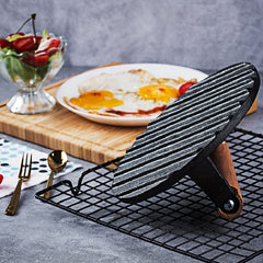 Durable Cast Iron Meat Press Plate for BBQ and Grilling