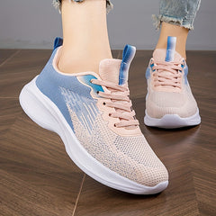 Soft Thick Bottom Mesh Breathable Woven Shoes Lightweight Sneakers