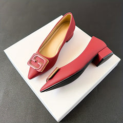 Metallic Slip On Point Toe Low Heel Shoes