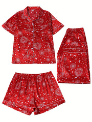 Women's Plus Moon & Star Print Pajama Set