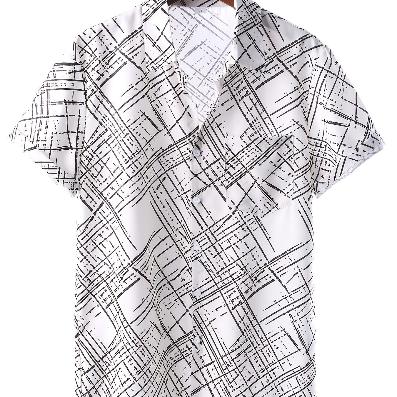 Men's Digital Print Short Sleeve Shirt