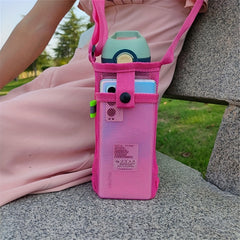 Water Bottle Holder Bag with Adjustable Shoulder Strap for Outdoor Activities