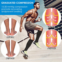 Men's Compression Zip Sport Socks - Set of 2