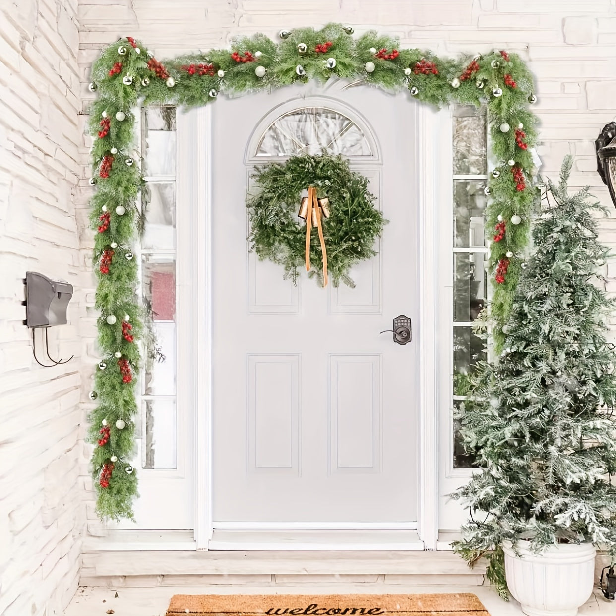 Artificial Pine Branch Christmas Wreath Desktop Decoration