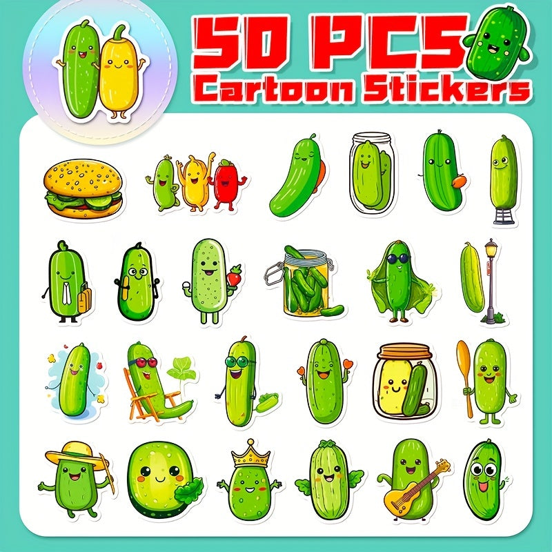 50pc Pickled Cucumber Stickers Hot Graffiti Decals