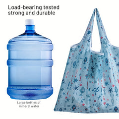 Waterproof Reusable Grocery Bags - Foldable Washable Shopping Tote Bag