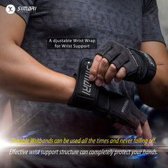 Non Slip Workout Gloves with Wrist Wraps Full Palm Protection