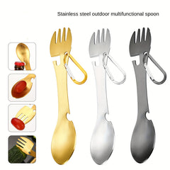 2pcs Stainless Steel Fork Spoon Bottle Opener Can Opener