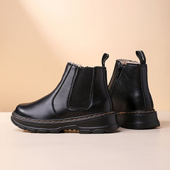 Casual Solid Zipper Boots for Girls Lightweight Indoor Outdoor Winter