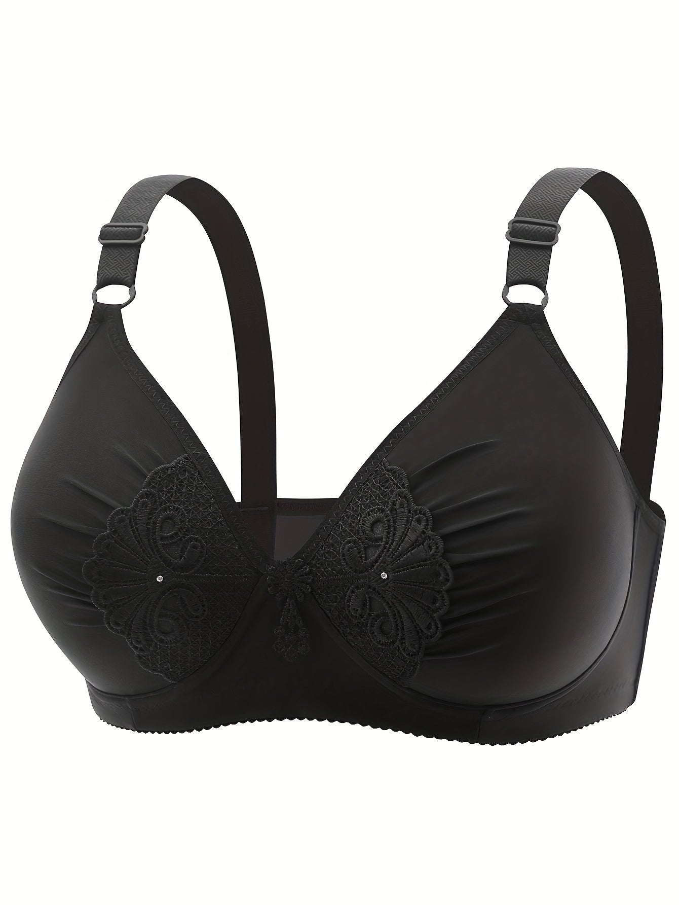 Plus Size Wireless Guipure Lace Padded Bra