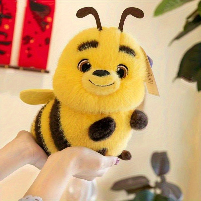 Yellow & Striped Bee Plush Toy with Expressive Eyes Large Antennae