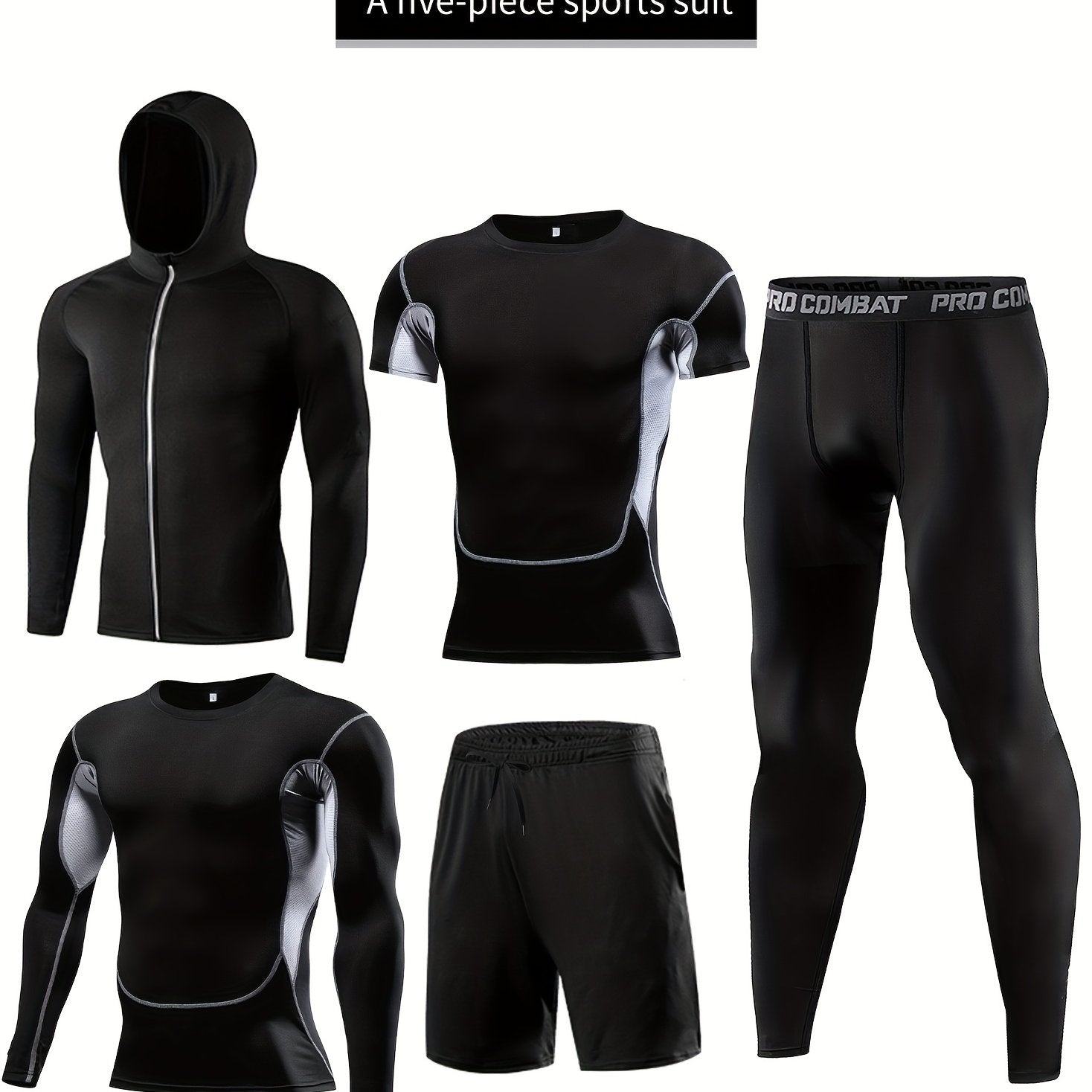 Men's Compression Suit Long Pants Long Sleeve Shirt Sports Shorts