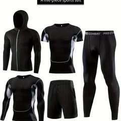 Men's Compression Suit Long Pants Long Sleeve Shirt Sports Shorts