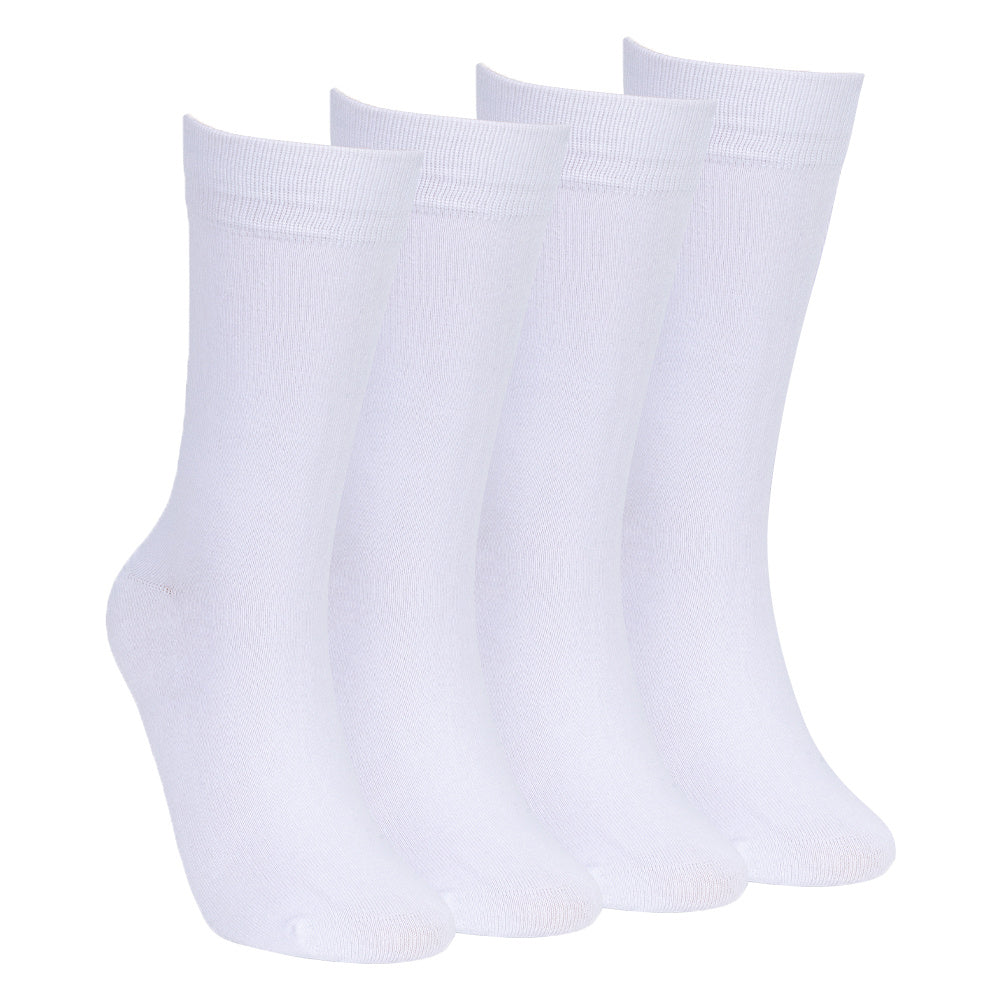4 Pairs Solid Calf Socks Women's Knee High Stockings Hosiery
