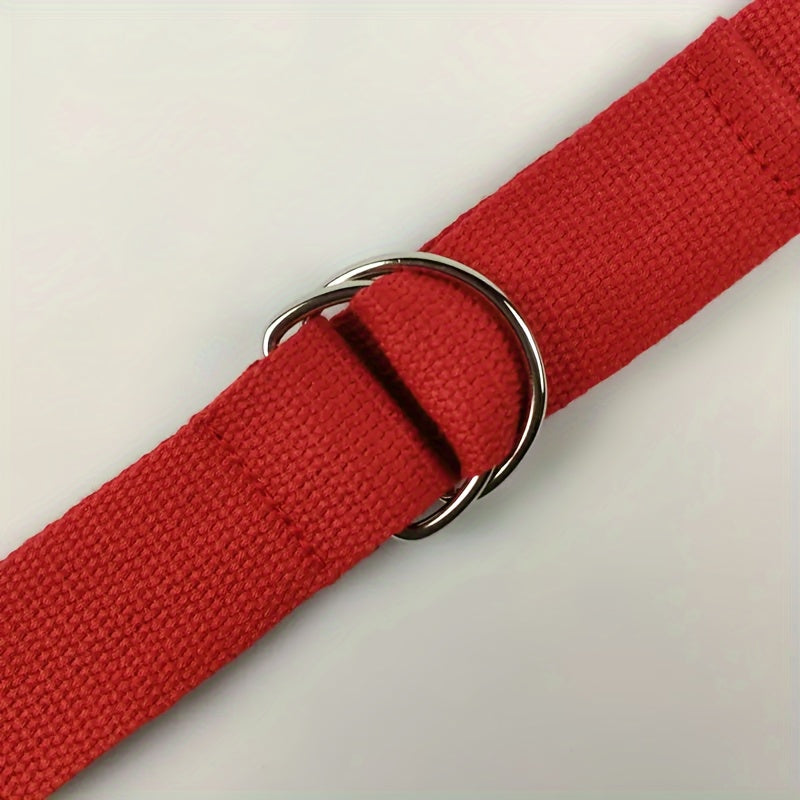 Cotton Yoga Resistance Belt Fitness Stretching Band D Ring