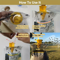 Outdoor Hanging Fly Trap with Bait Bag - Pest Control Garden Supplies