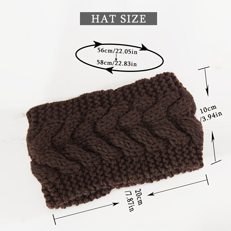 Knitted Twisted Headband Solid Hairband Ear Warmer For Women Girls