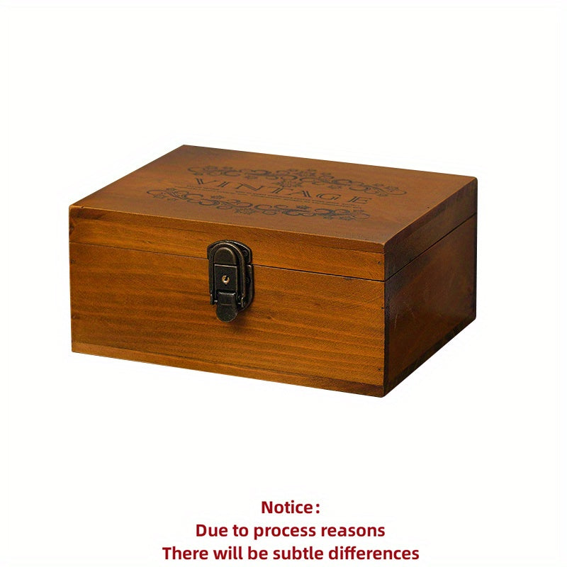 Vintage Wooden Jewelry Storage Box with Lock for Necklaces Earrings Bracelets