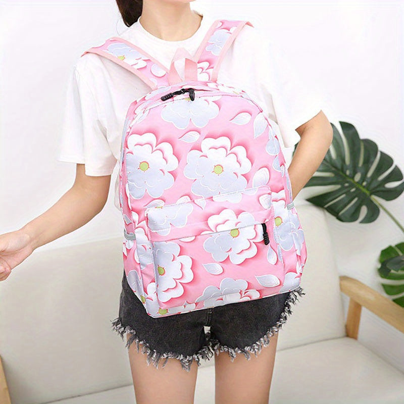 Kids Backpack Waterproof Schoolbag Flower Leaf Design