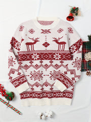 Christmas Casual Sweater Women's Plus Graphic Print Long Sleeve