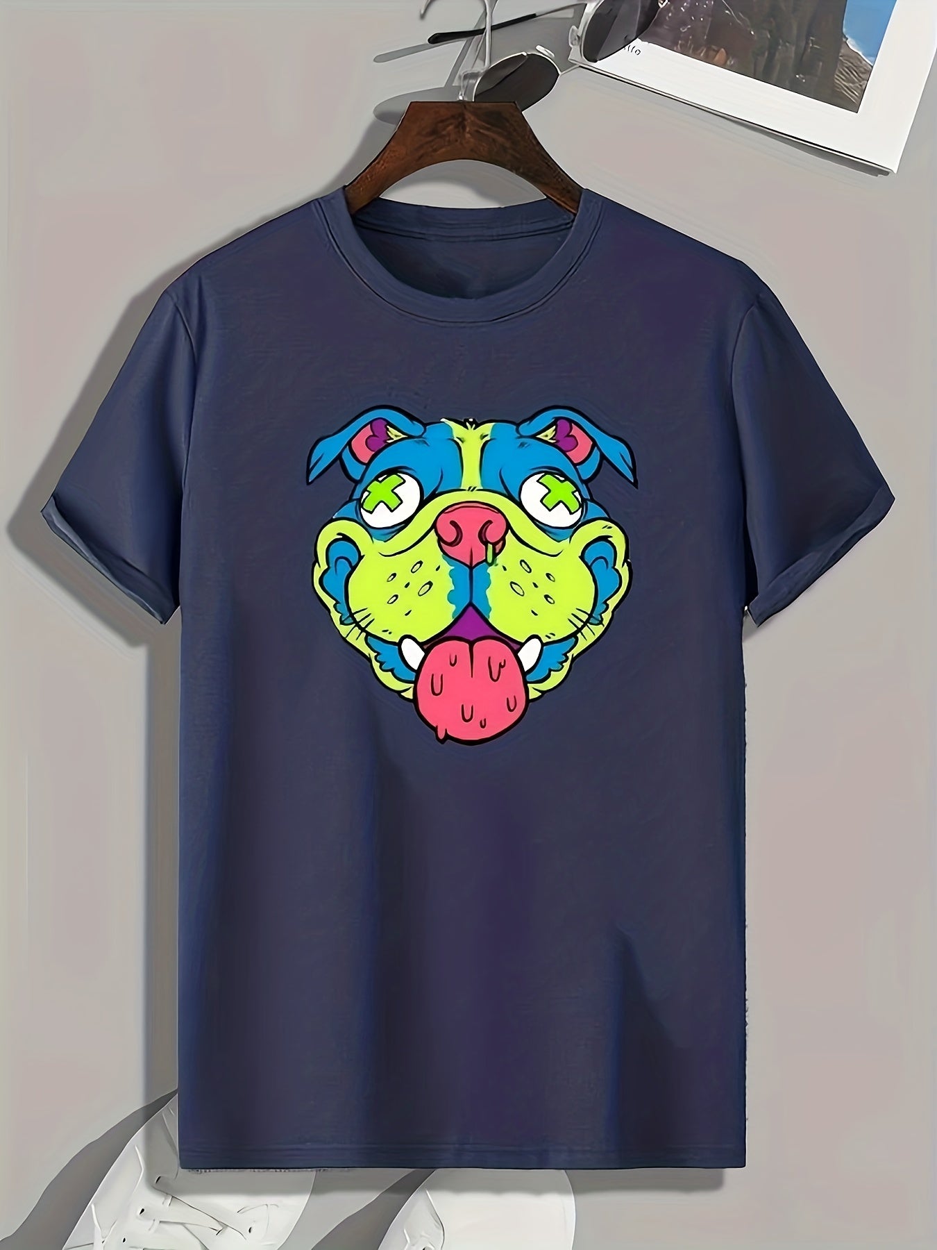 Dog Pattern Print Men's Sports T-shirt Graphic Tee Outdoor Clothing Fitness Gift