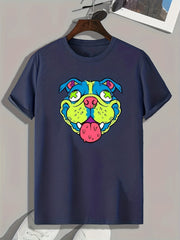 Dog Pattern Print Men's Sports T-shirt Graphic Tee Outdoor Clothing Fitness Gift