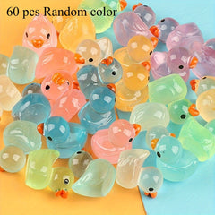 Glow in the Dark Duck Decorations 100pcs Pastel Colors Pink Green Purple
