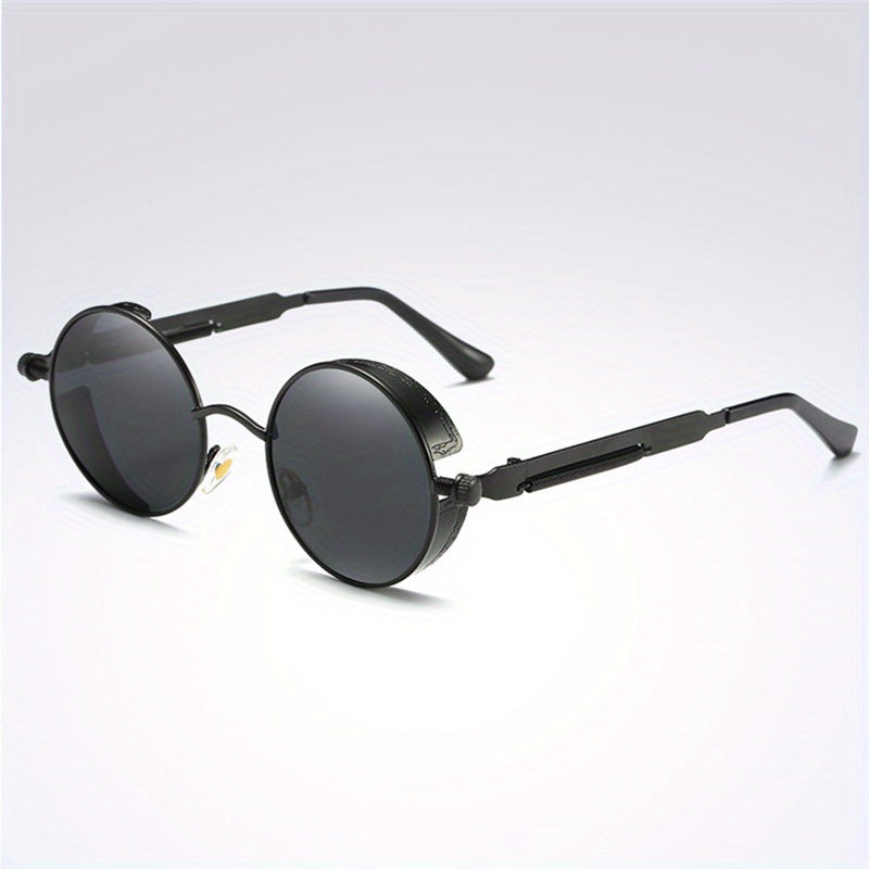 Vintage Metal Steam Punk Sunglasses Polarized Round Frame Mens Womens