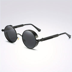 Vintage Metal Steam Punk Sunglasses Polarized Round Frame Mens Womens