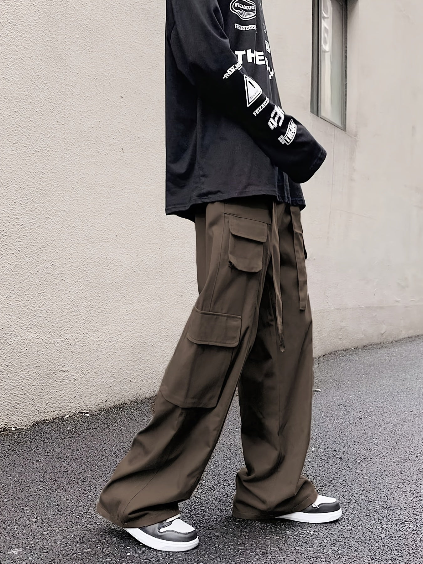 Men's Loose Fit Cargo Pants with Pockets, Four Seasons Tech Wear