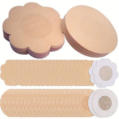 30 Pairs Women's Disposable Nipple Stickers Anti-glare Round Flower