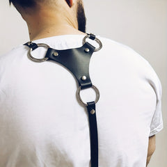Men's Punk Body Chest Harness PU Leather Adjustable Punk Chest Belt