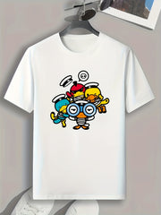 Cartoon Print Men's Graphic T shirt Casual Comfy Tees For Summer Mens Clothing