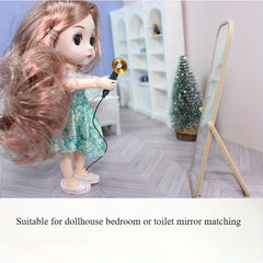 Mini Hair Dryer with Stand and Nozzle for Toy House Decoration