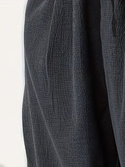 Men's Breathable Solid Shorts with Side Pockets - Drawstring Elastic Waist