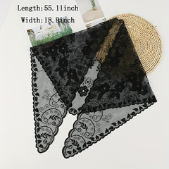 Lace Flower Embroidery Triangle Veil Mantilla Head Wrap