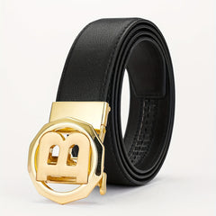 Big B Letter Belt for Men Automatic Buckle PU Leather