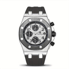 Men's 3-Eye Multifunction Silicone Strap Watch