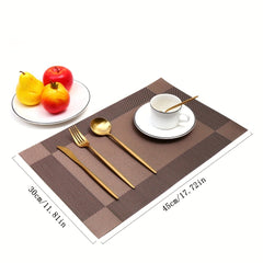 Set of 12 Plastic Place Mats with Diagonal Frame