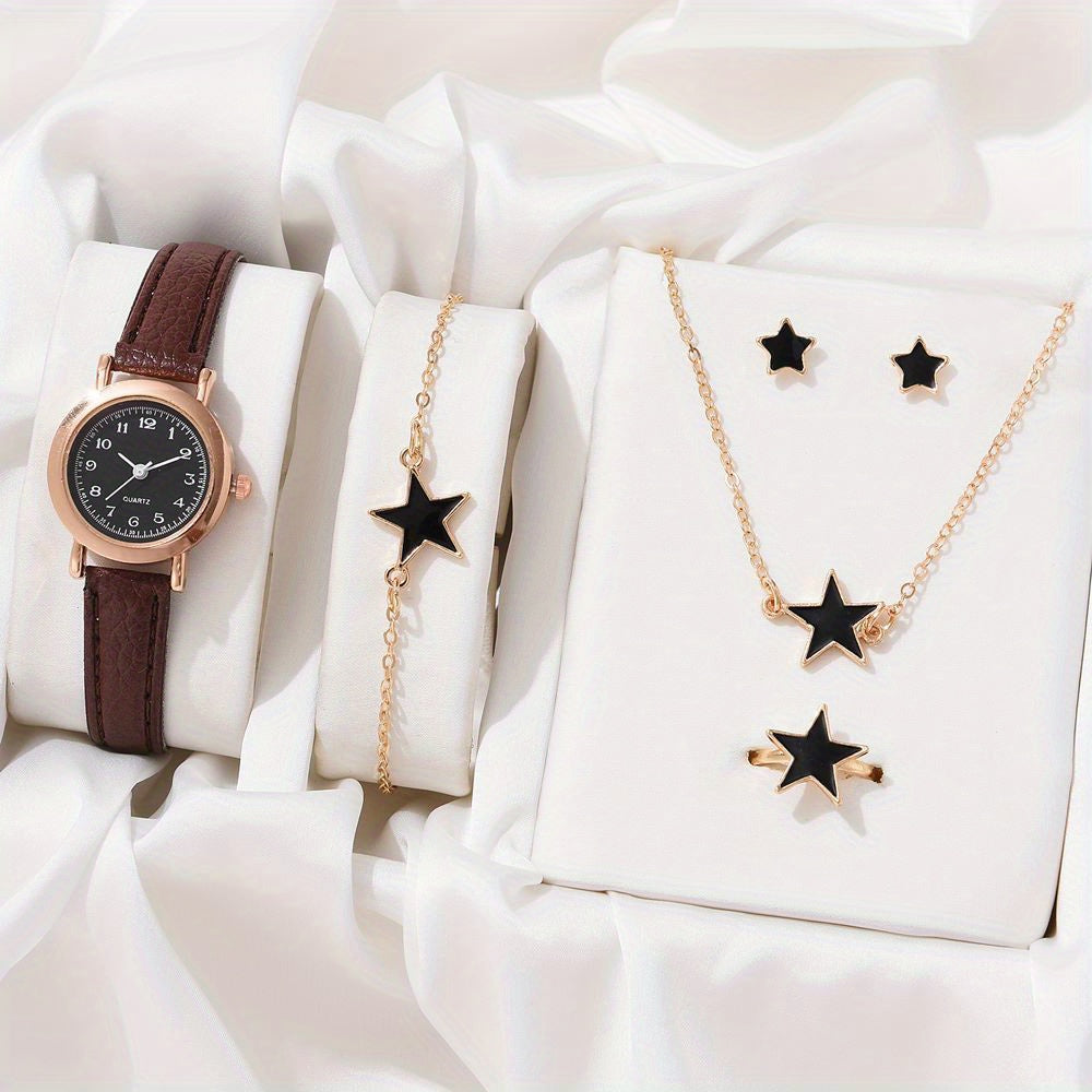 6 Piece Star Accessories Quartz Watch Set for Men