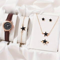 6 Piece Star Accessories Quartz Watch Set for Men