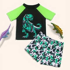 Toddler Boys Dinosaur Print Swimsuit Set Summer Clothes