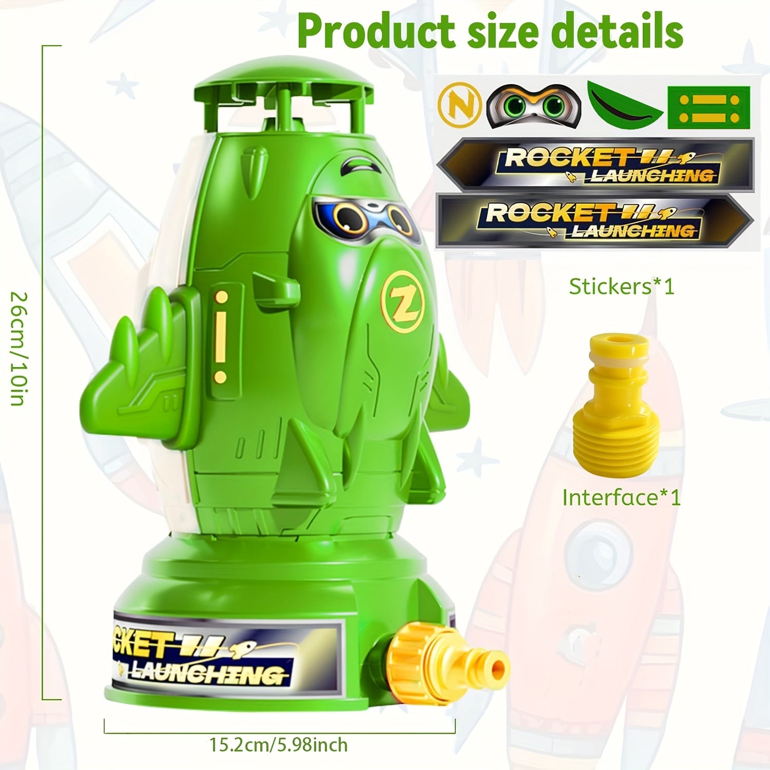 Kids Sprinkler Toy with Adjustable Nozzle Red & Yellow