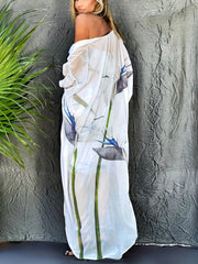 Semi Sheer V-Neck Cover Up Shirt for Women