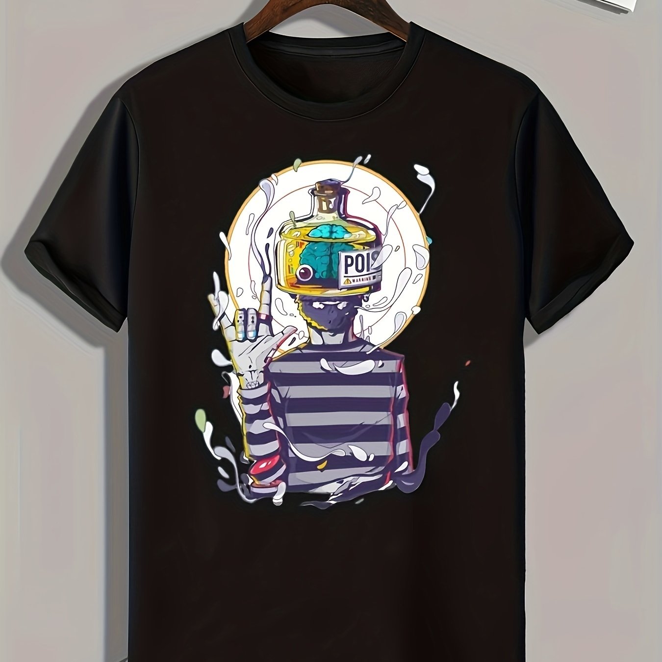 Men's Creative Cartoon Print Tee for Summer