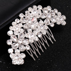 Crystal Flower Bridal Hair Comb Clip Rhinestone Wedding Hairpin
