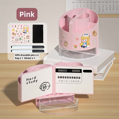 Double Pen Holder Storage Box with Light Energy Calculator